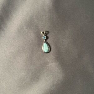 Elegant Larimar, Blue Topaz and Silver Labradorite Necklace